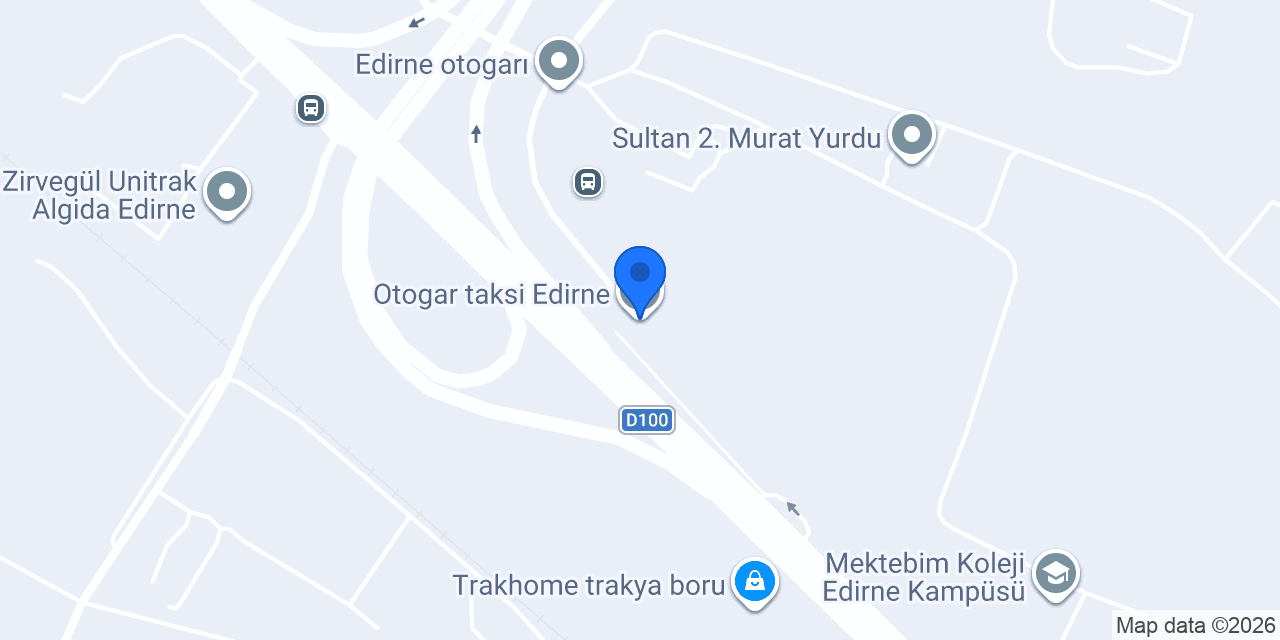 Otogar taksi Edirne konumu