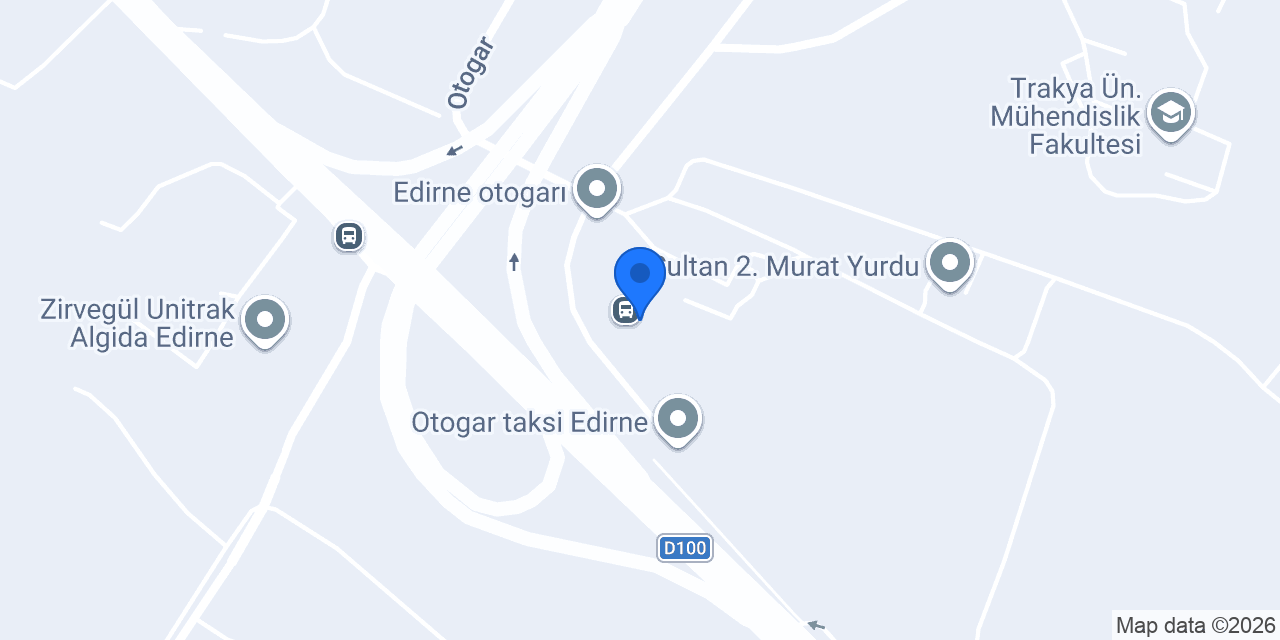 Edirne Otogarı konumu
