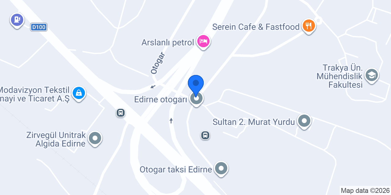 Edirne Erikli otobus konumu