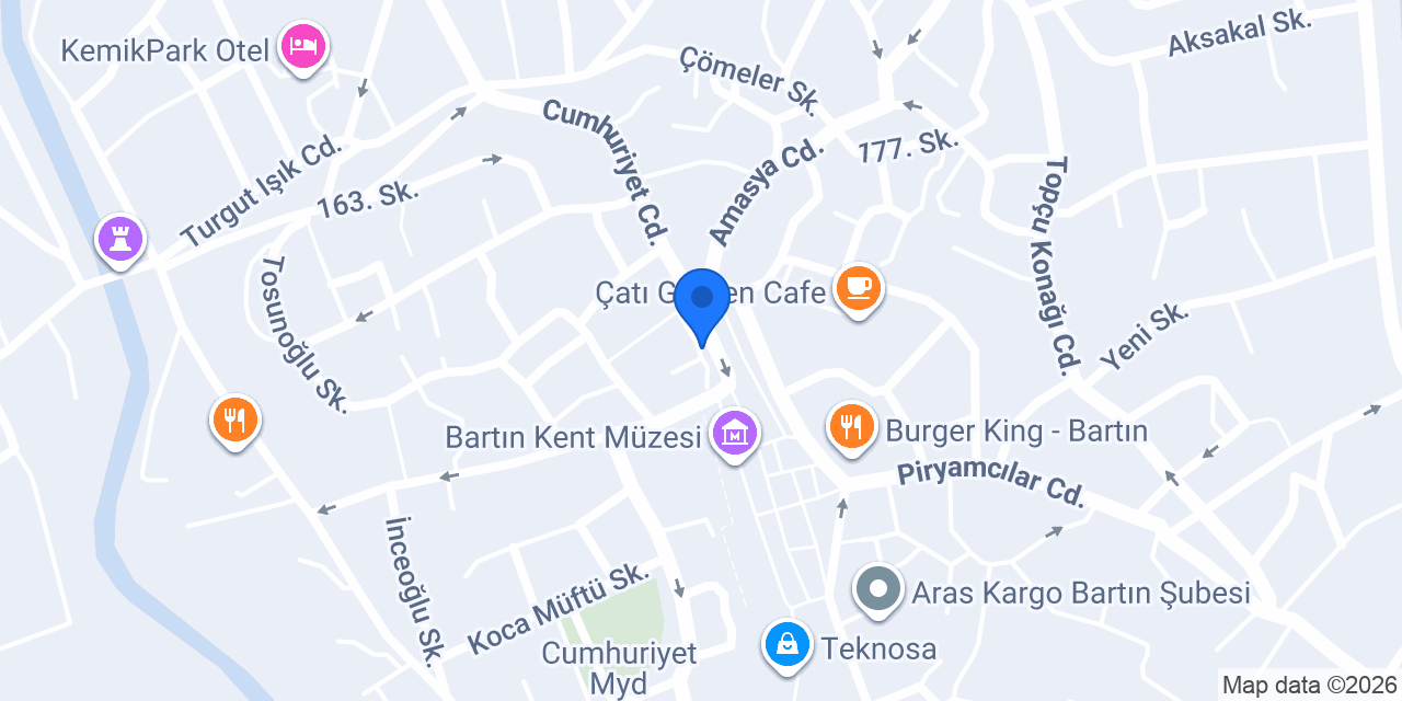 7/24 Bartın Taksi Avni konumu