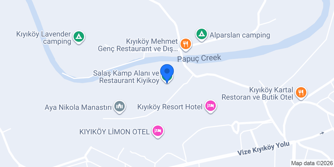Salaş Kamp Alanı ve Restaurant Kiyikoy konumu