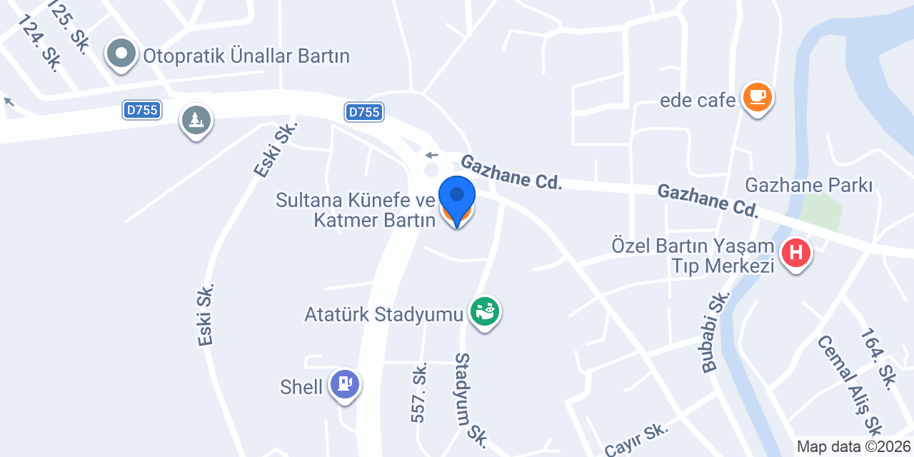 Sultana Künefe ve Katmer Bartın konumu