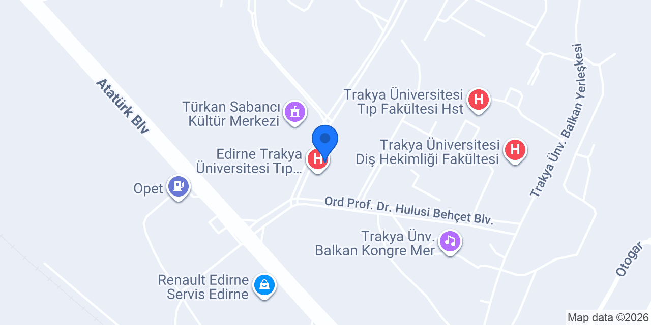 TEB Trakya Üniversitesi Şubesi konumu