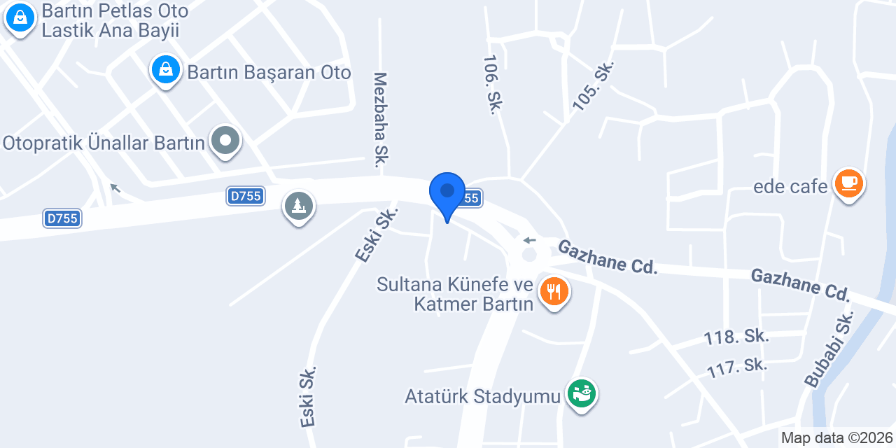 Pelenkoğlu Bartın Hazır Beton Tesisi konumu