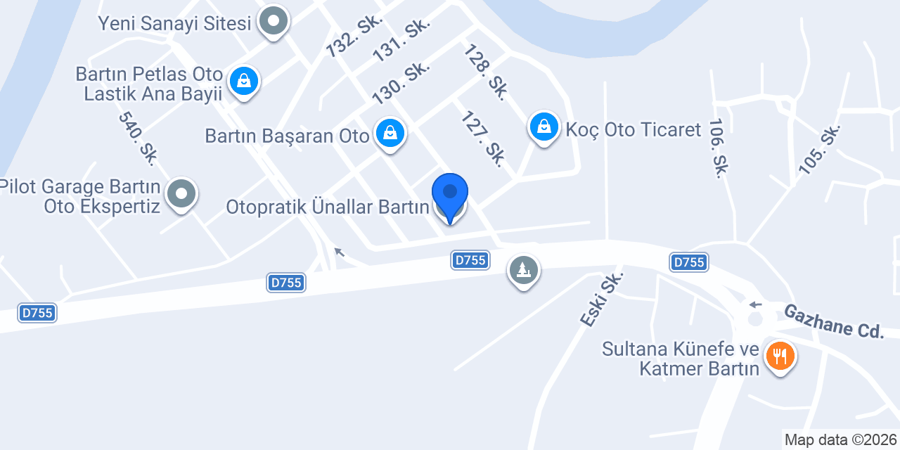 Otopratik Ünallar Bartın konumu