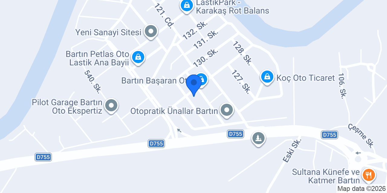İstanbul Oto Bartın konumu