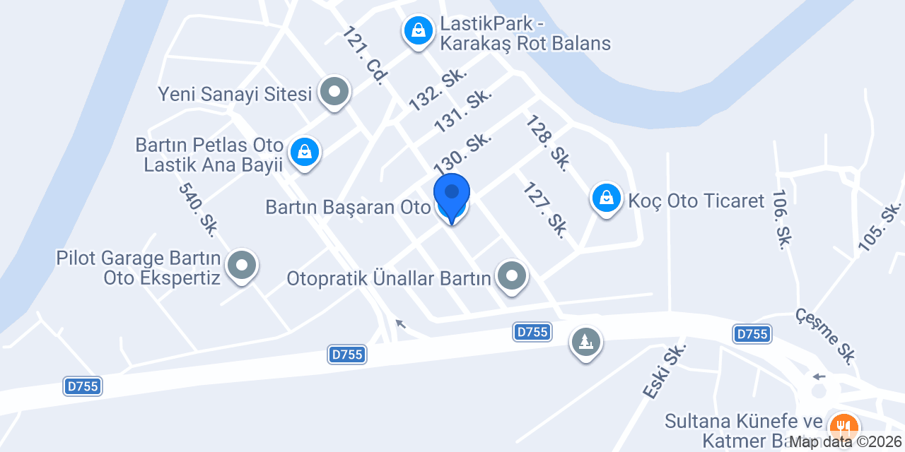 Bartın Başaran Oto konumu