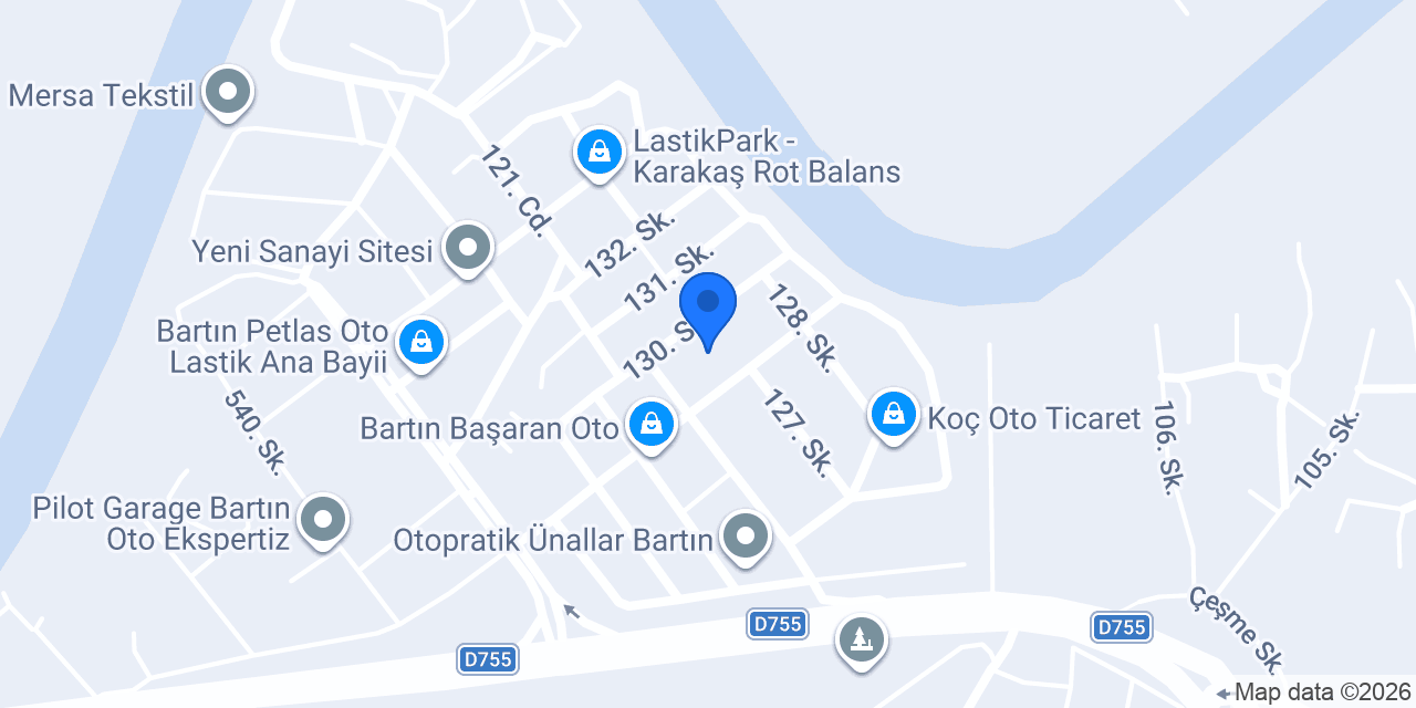 Bakır Oto Bartın konumu