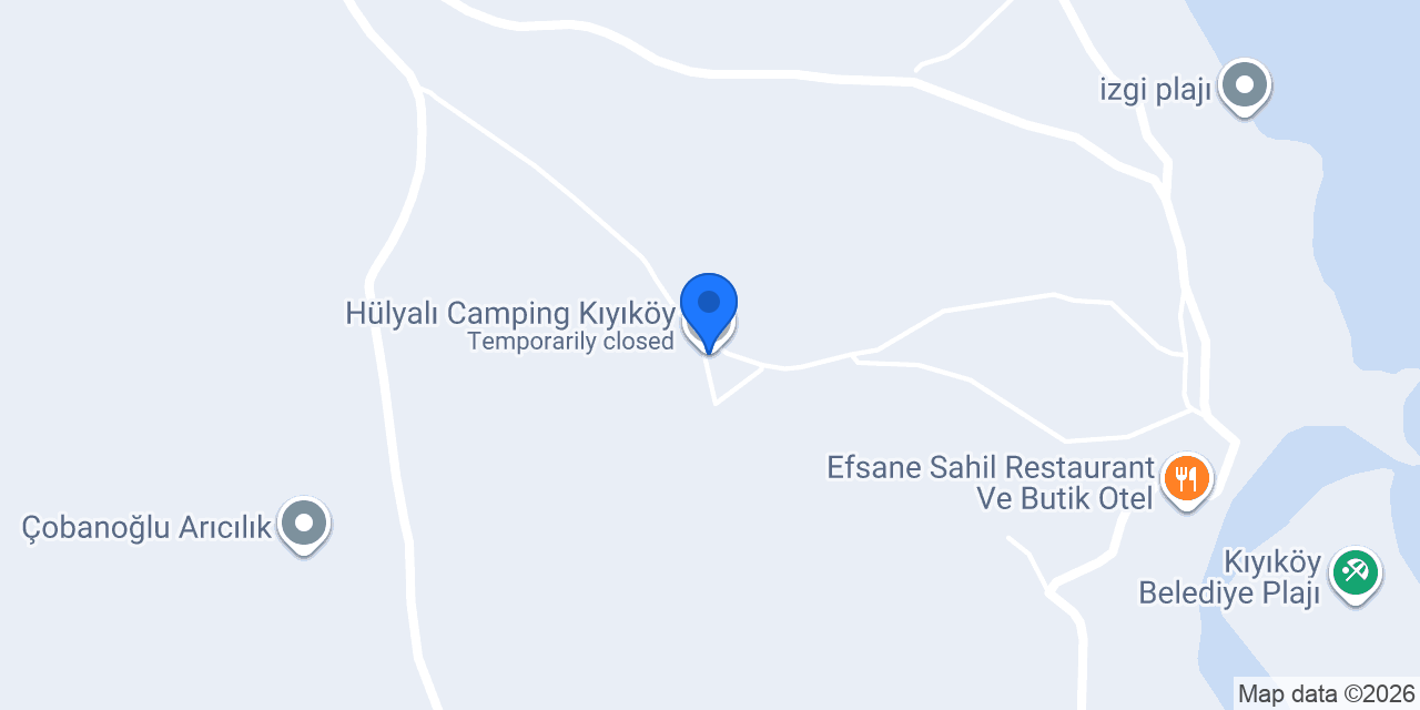 Hülyalı Camping Kıyıköy konumu