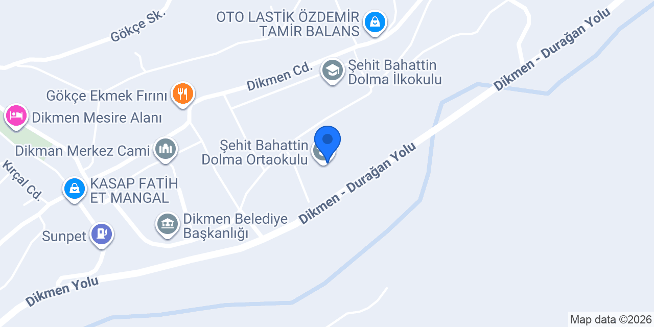 Şehit Bahattin Dolma Ortaokulu konumu
