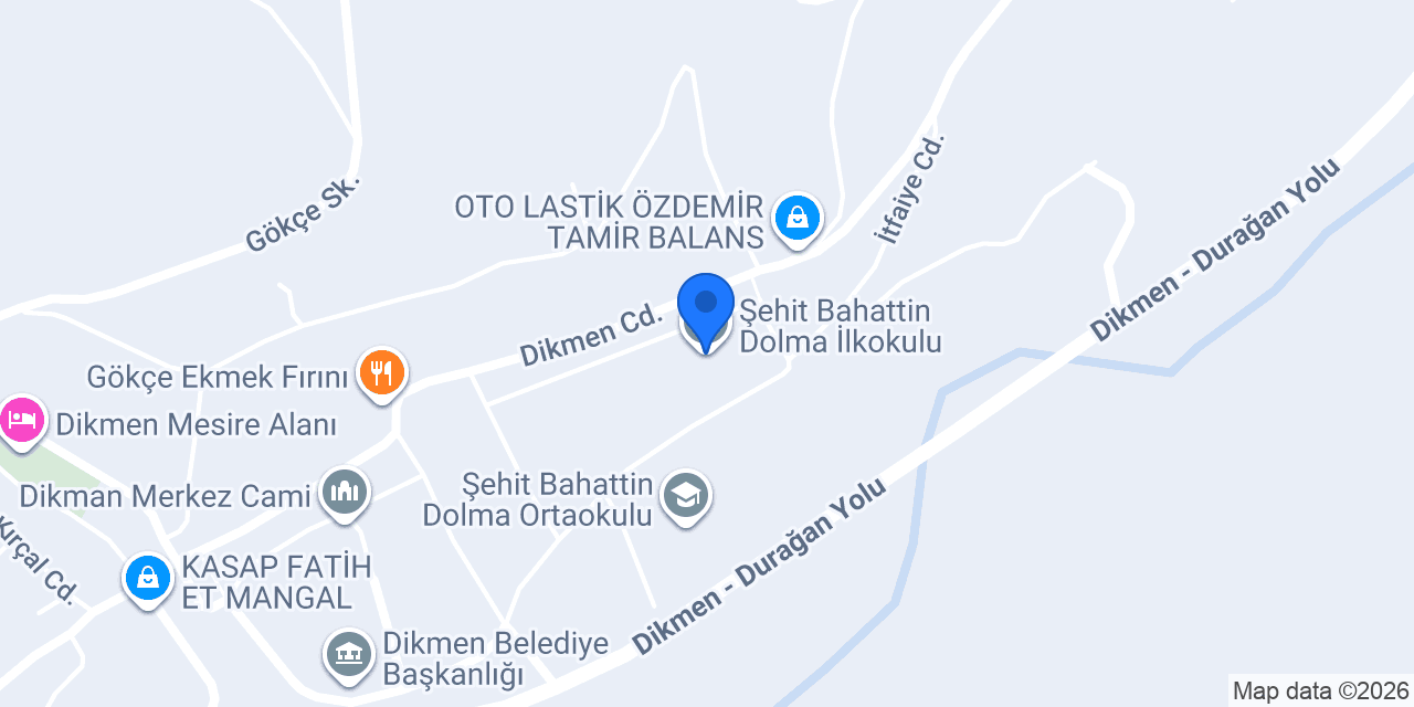 Şehit Bahattin Dolma İlkokulu konumu