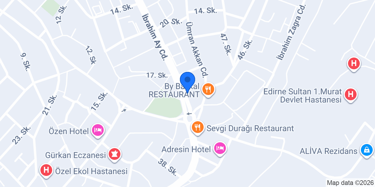 Öncü Veterinerlik Edirne konumu