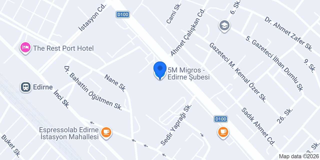 5M Migros - Edirne Şubesi konumu