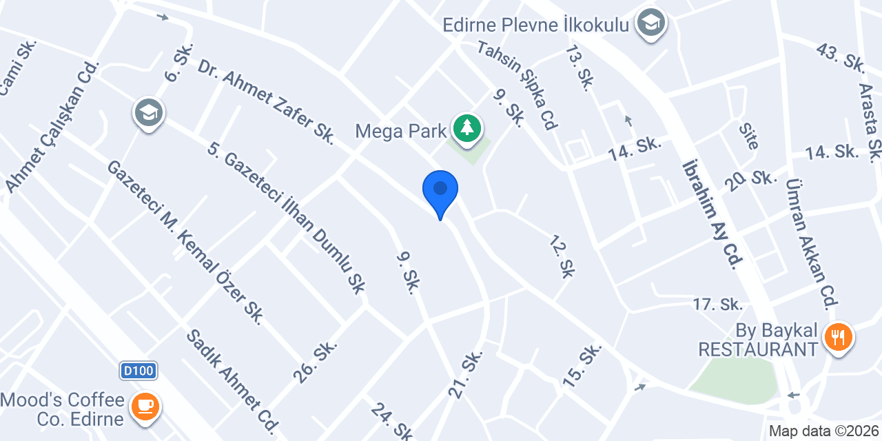 TUSDATA Edirne Şube konumu