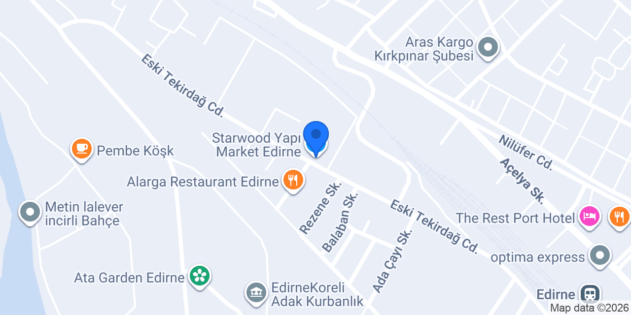 Starwood Yapı Market Edirne konumu