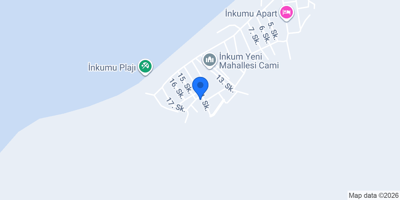 İnkumu Akın Pansiyon konumu