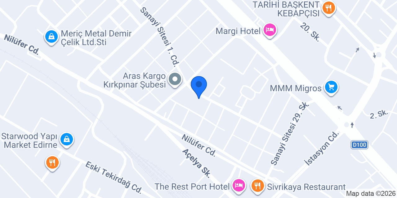 Edirne Mesleki Eğitim Merkezi konumu