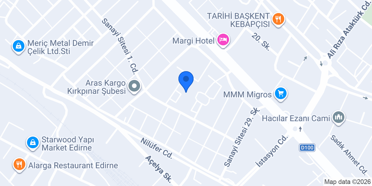 Edirne Tapu Müdürlüğü konumu