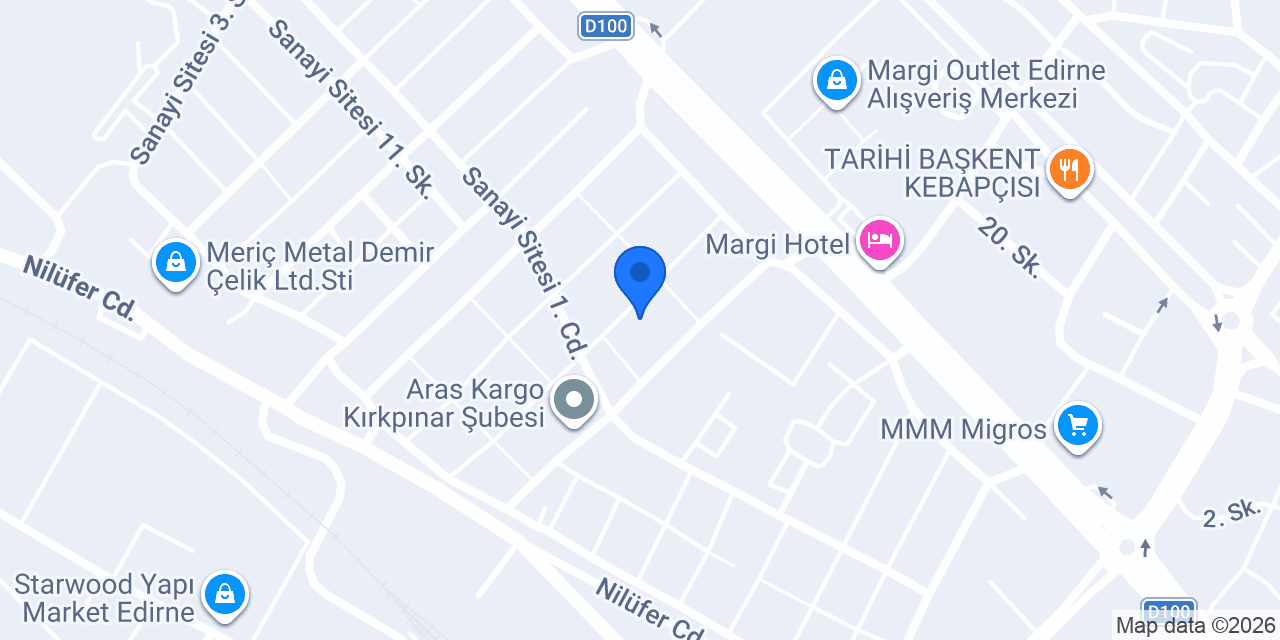 Edimer Motorlu Araçlar konumu