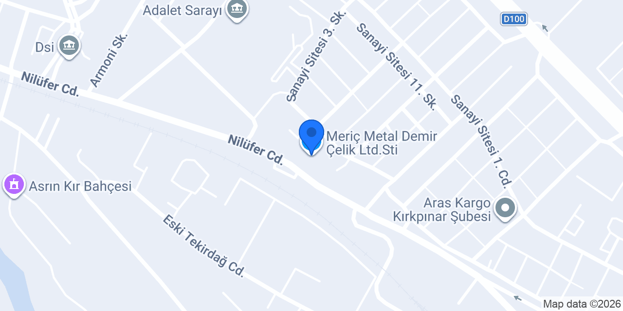 Meriç Metal Demir Çelik Ltd.Sti. konumu