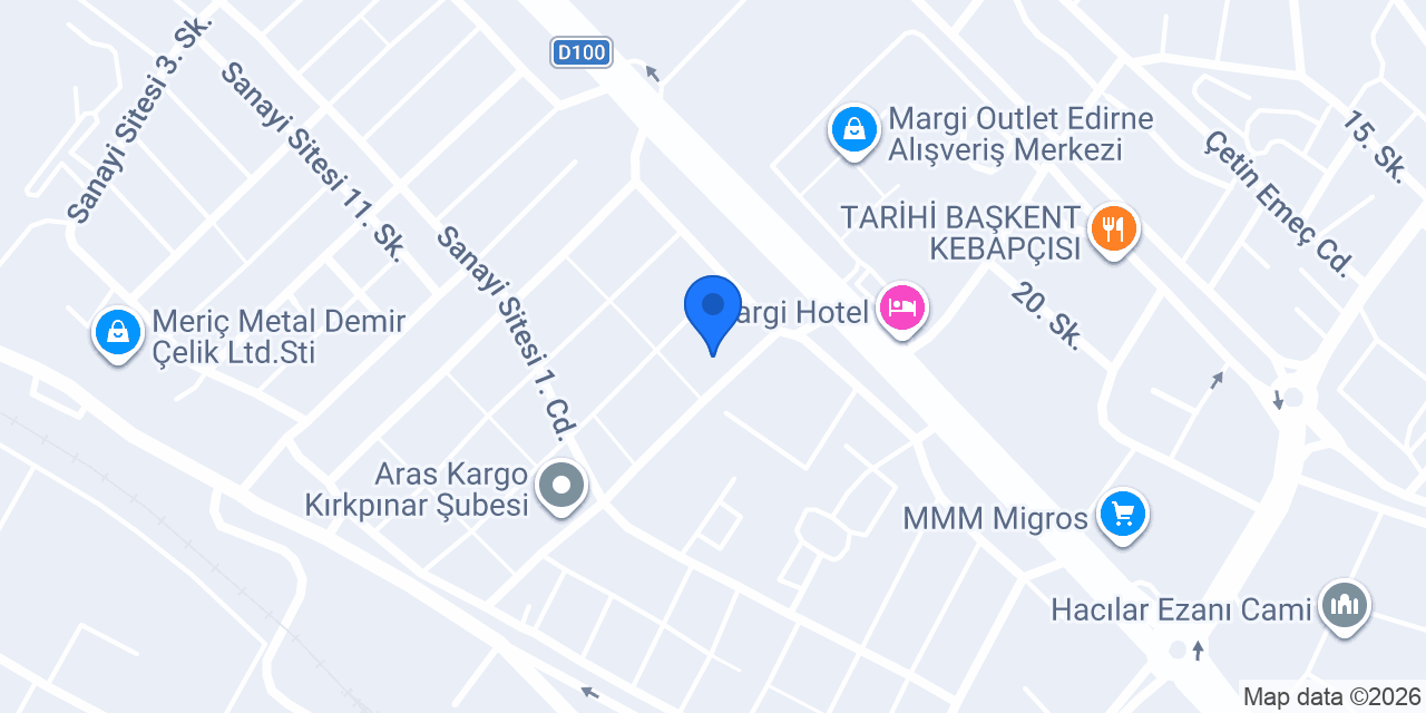 Sercan Otomotiv Edirne konumu