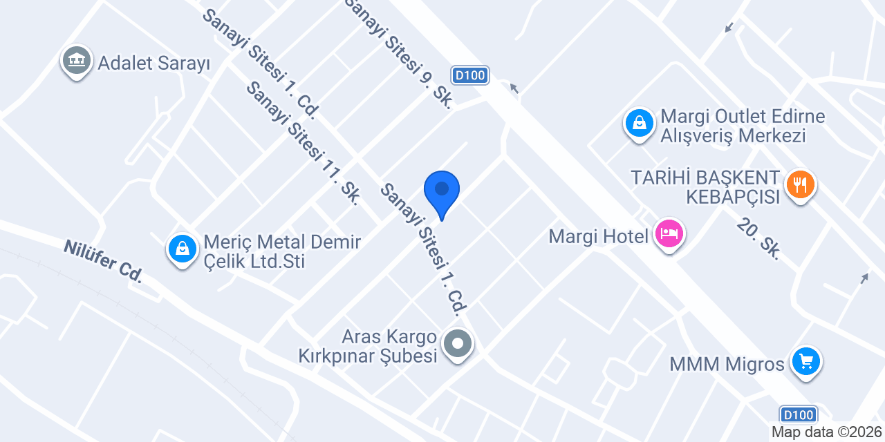 Edirne mobilya ve pimapen konumu