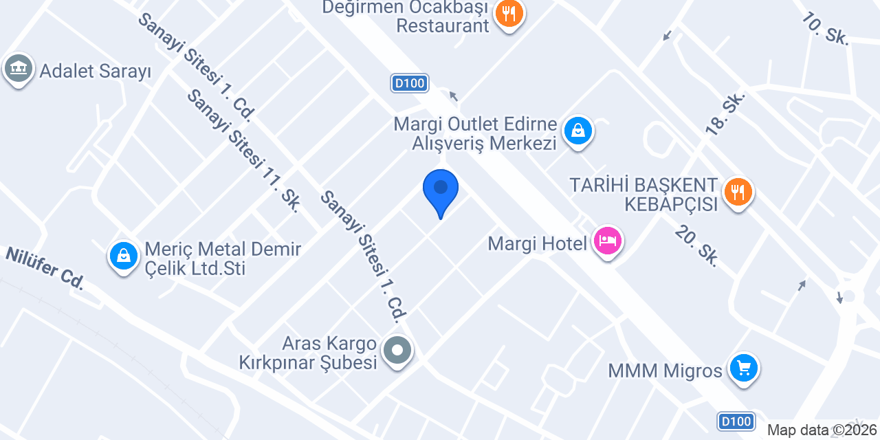 Edirne Duşakabin DORUK CAM konumu