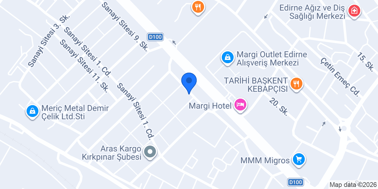 Meriç Jant Oto ve Lastik konumu