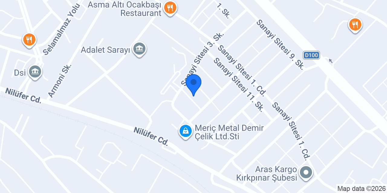 Garage Yedek Parça konumu
