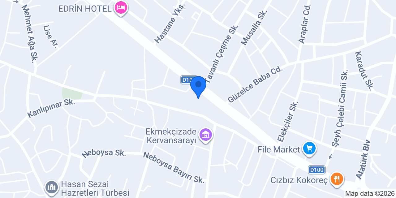 Edirne Kırkpınar İl Halk Kütüphanesi konumu