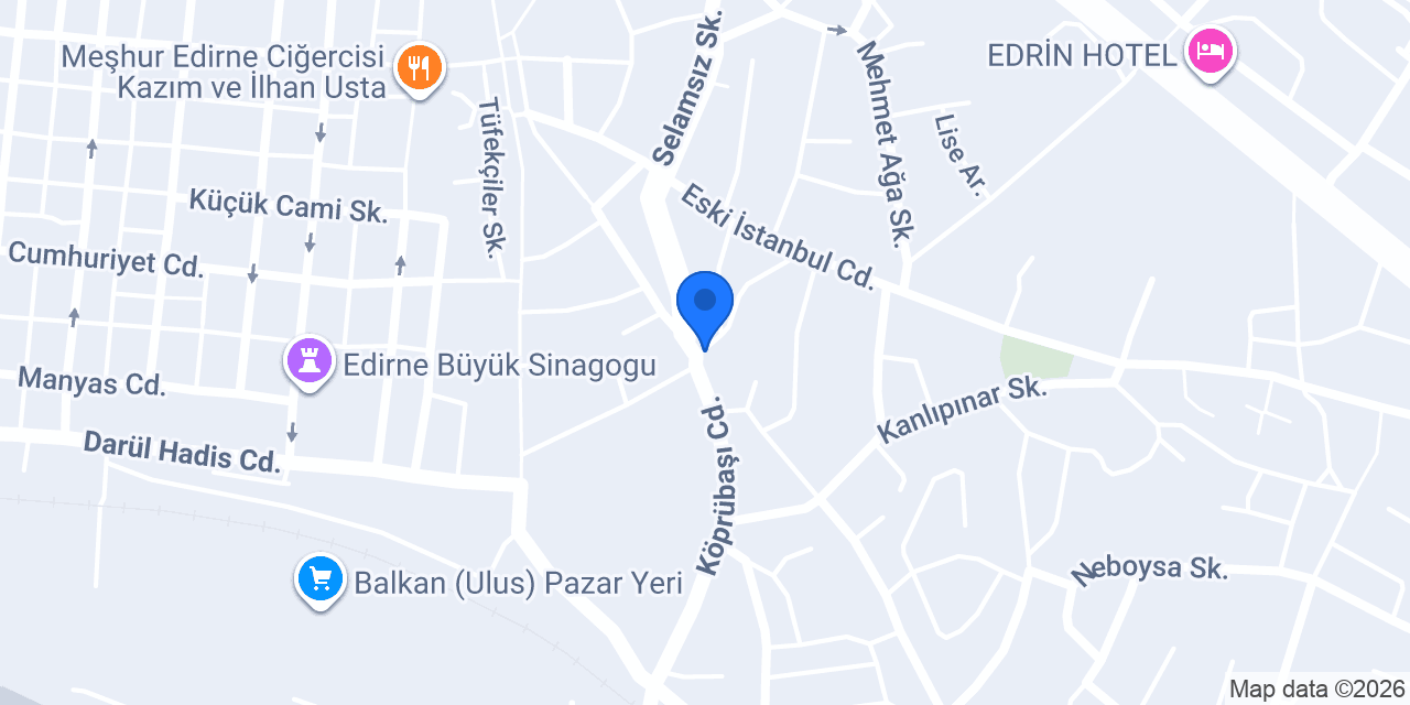 Ulaş otel edirne konumu