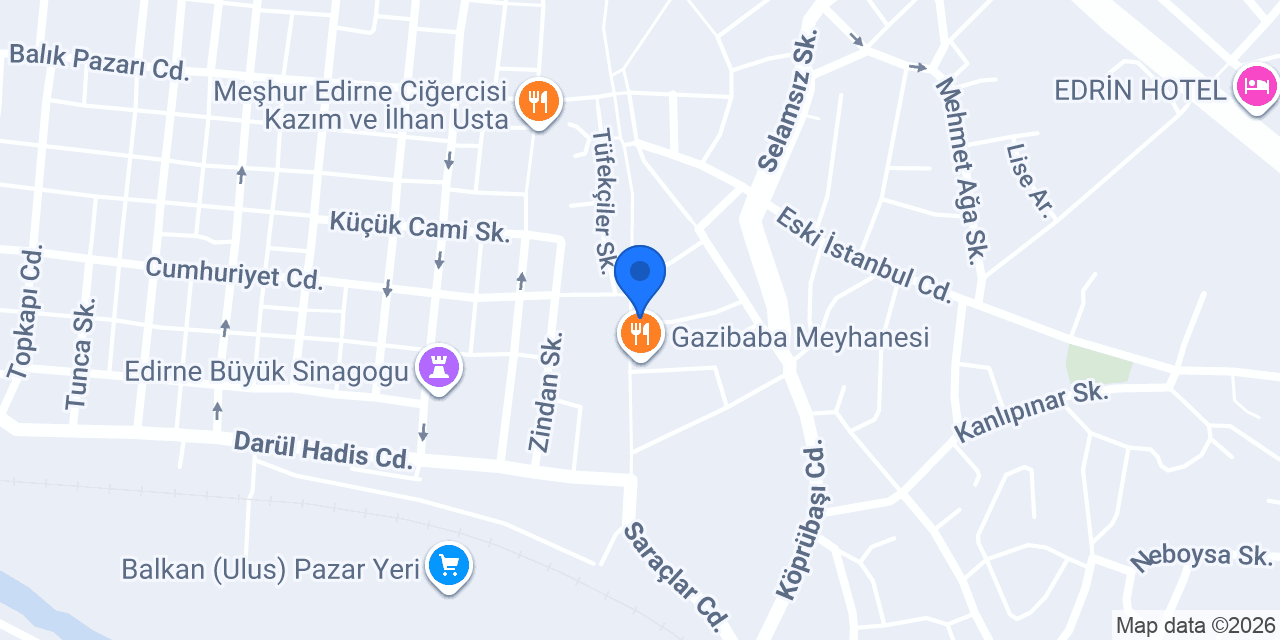 Zindanaltı Meyhanesi konumu