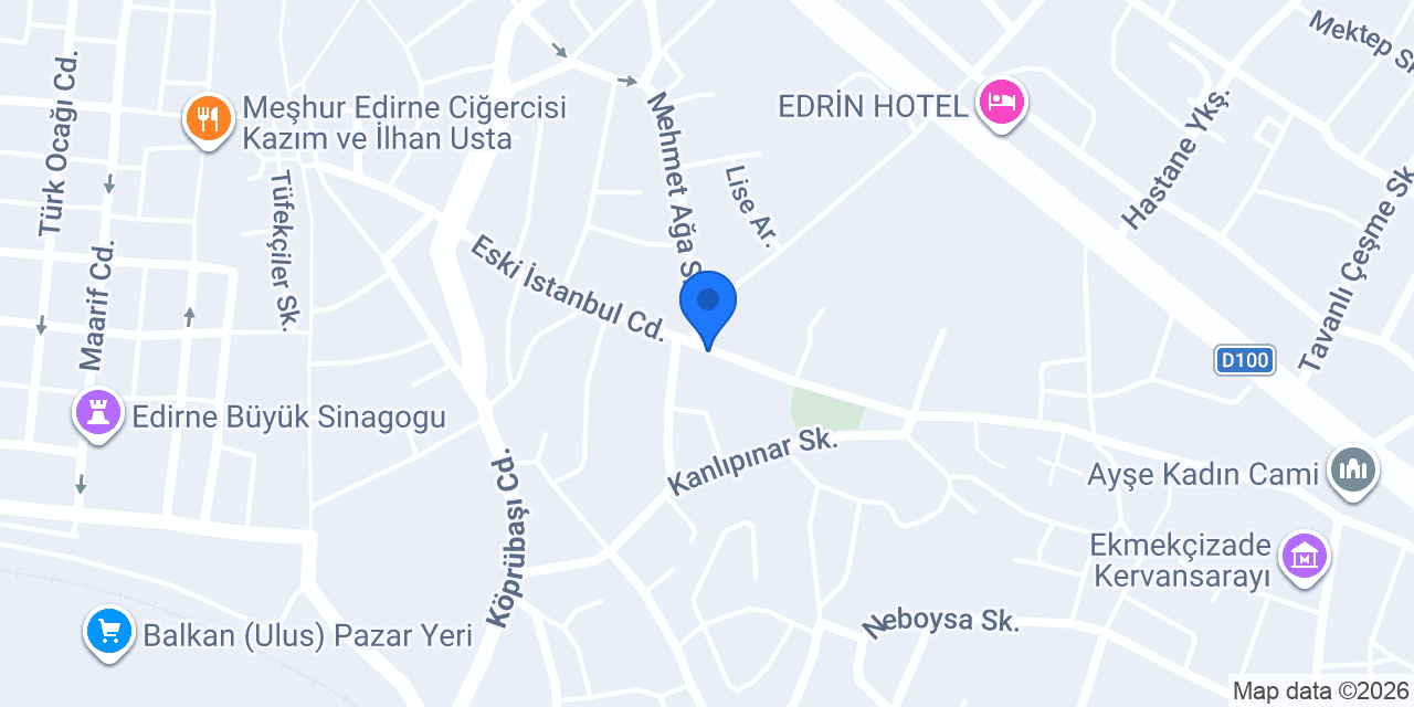 Anadolu Gençlik Derneği Edirne Şubesi konumu