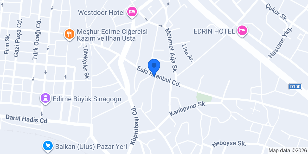 Edirne Kahraman Serhad Sürücü Kursu konumu