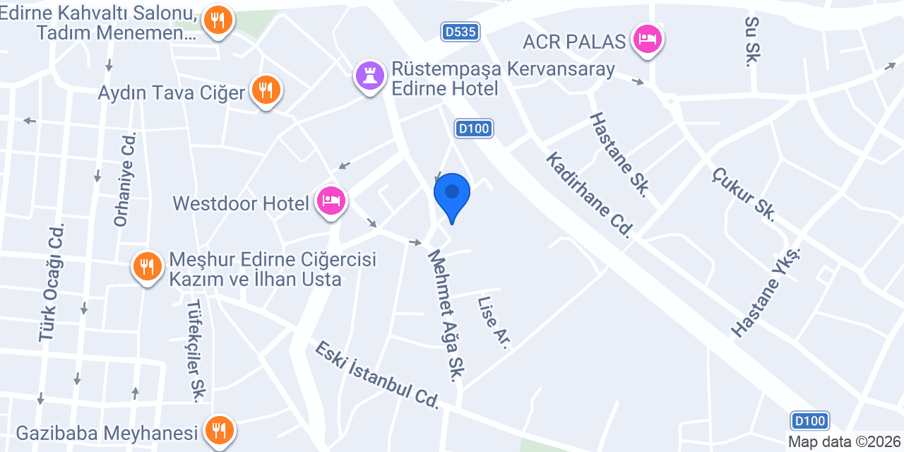 HOTEL EDİRNE PALACE konumu