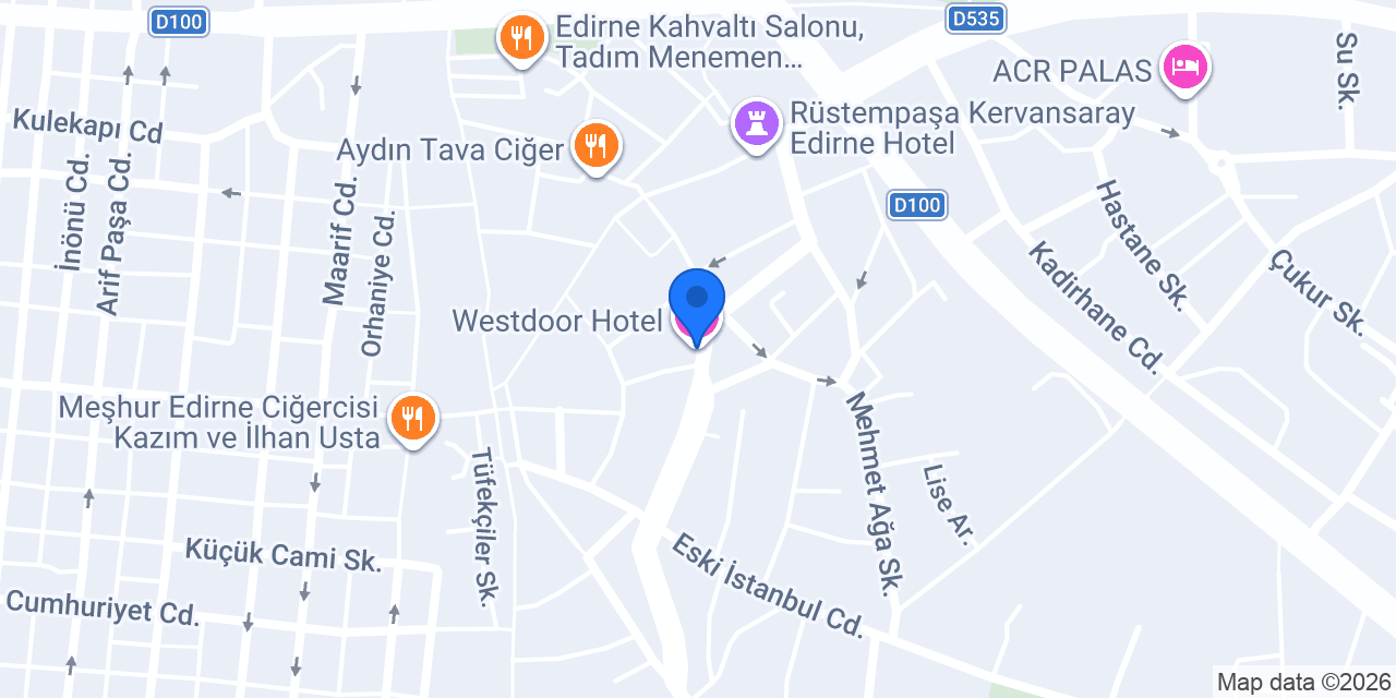 Westdoor Hotel konumu
