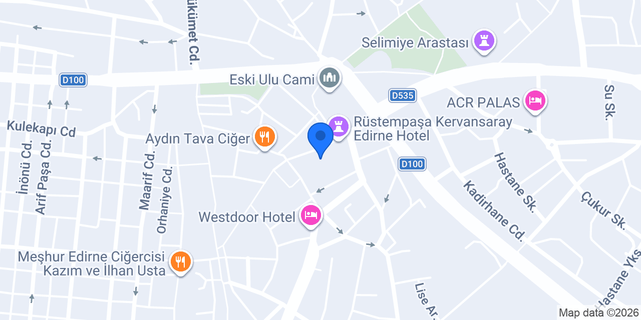 Rüstempaşa Kervansaray Edirne Hotel konumu