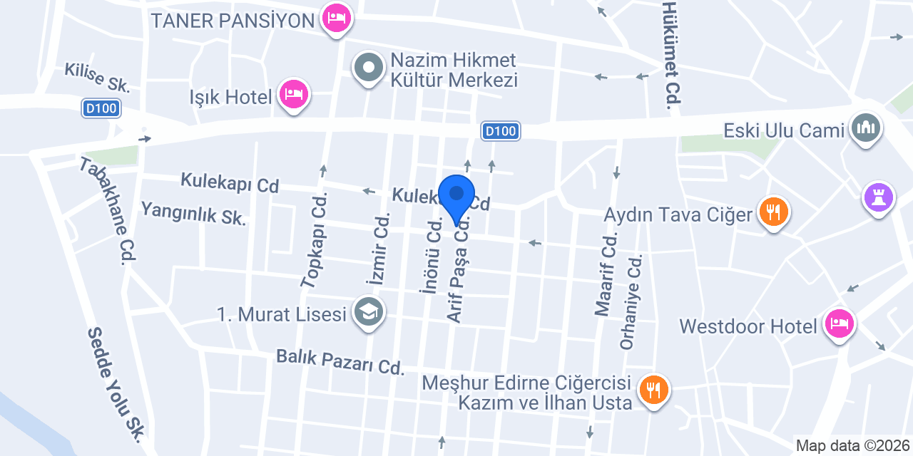 Edirne taksi durağı konumu