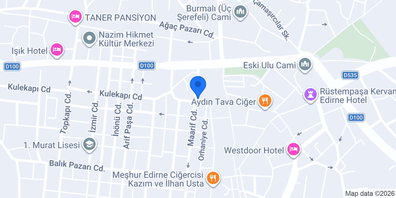 Edirne Park Otel konumu