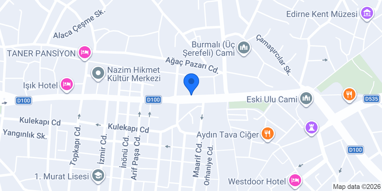 Şekerbank Edirne Şubesi konumu