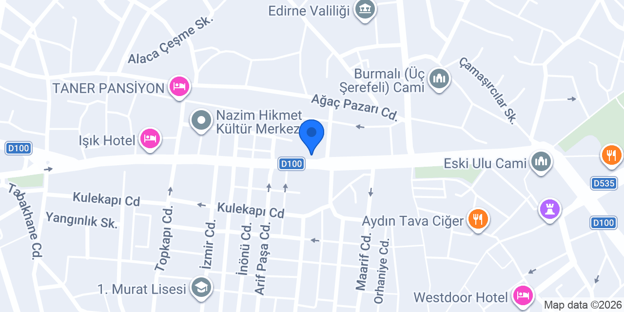 Varna Otel Edirne konumu