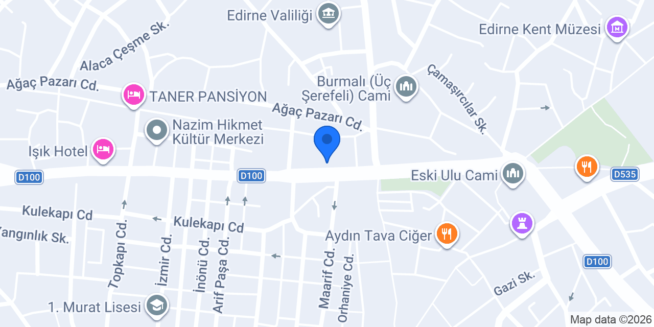 Akbank-Edirne Şubesi konumu