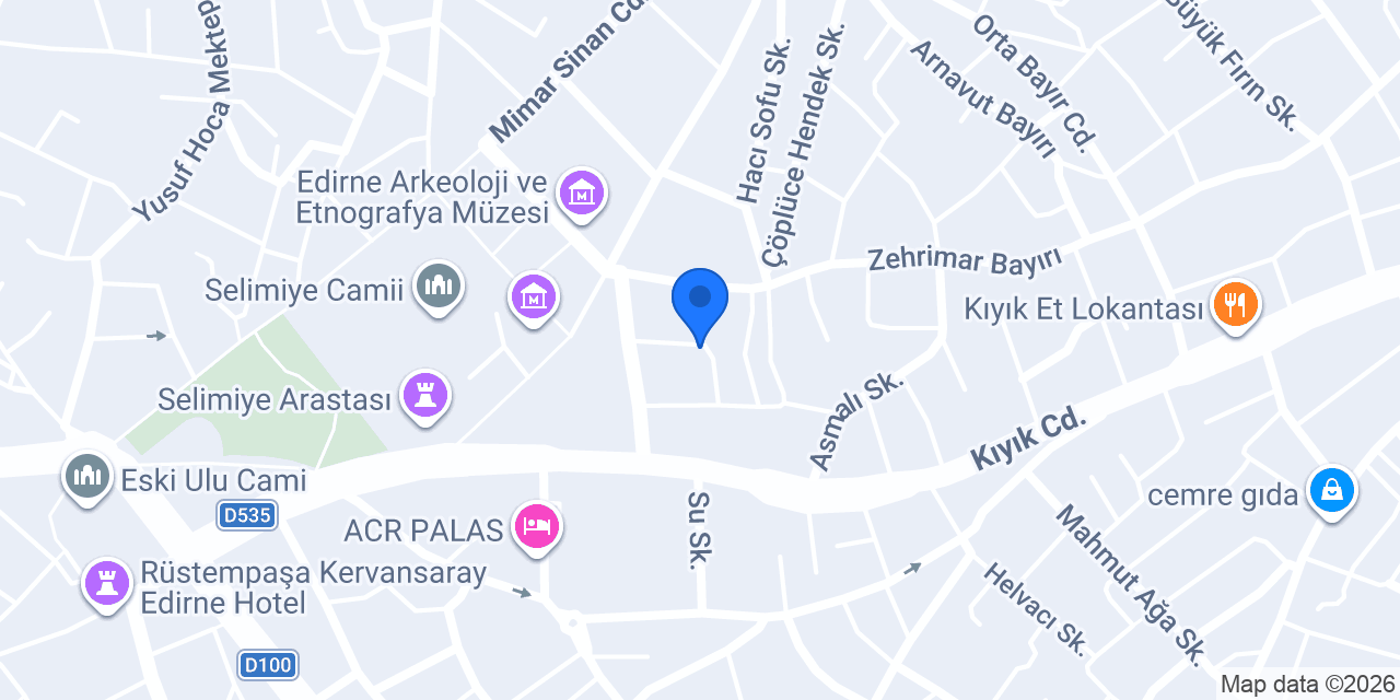 Edirne Öztürk Otopark konumu