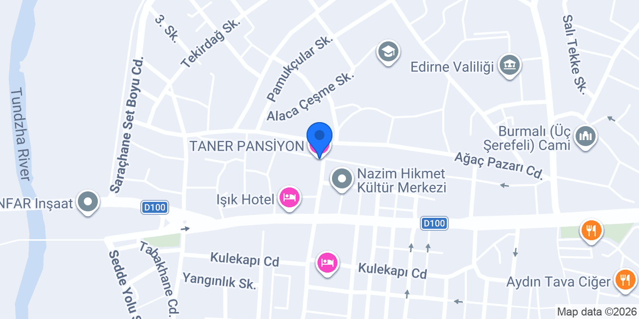TANER PANSİYON konumu