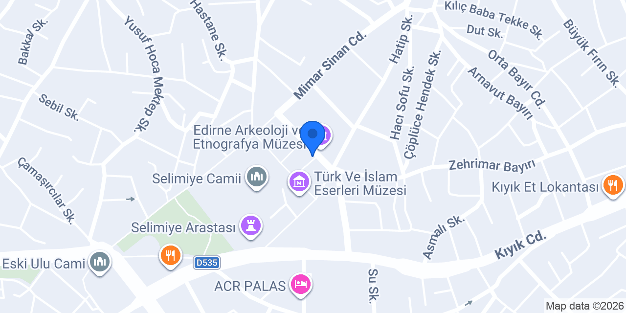 Edirne Turizm Danışma Bürosu konumu