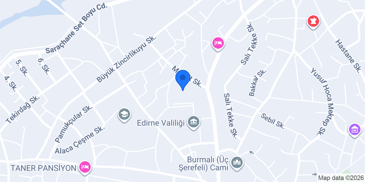 Edirne Defterdarlığı konumu