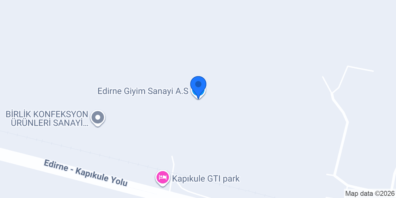Edirne Giyim Sanayi A.S. konumu