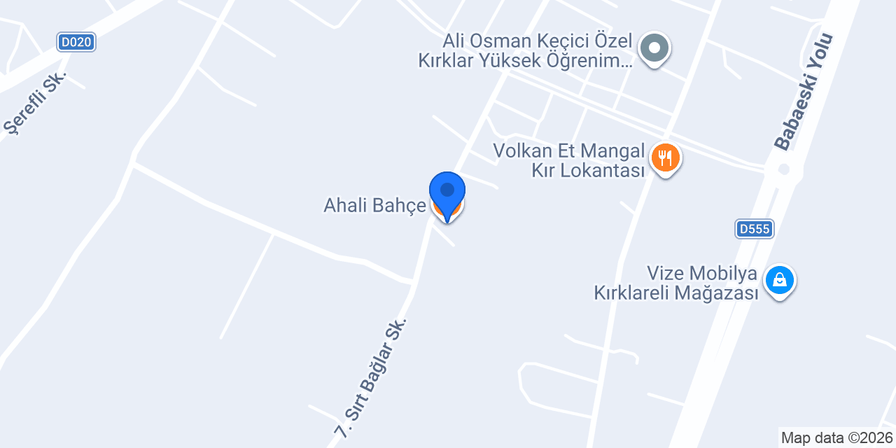Ahali Bahçe konumu