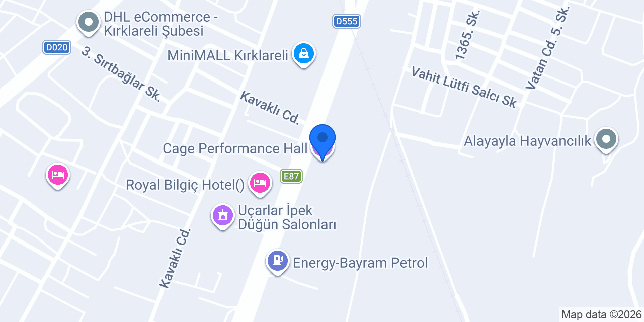 Cage Performance Hall konumu
