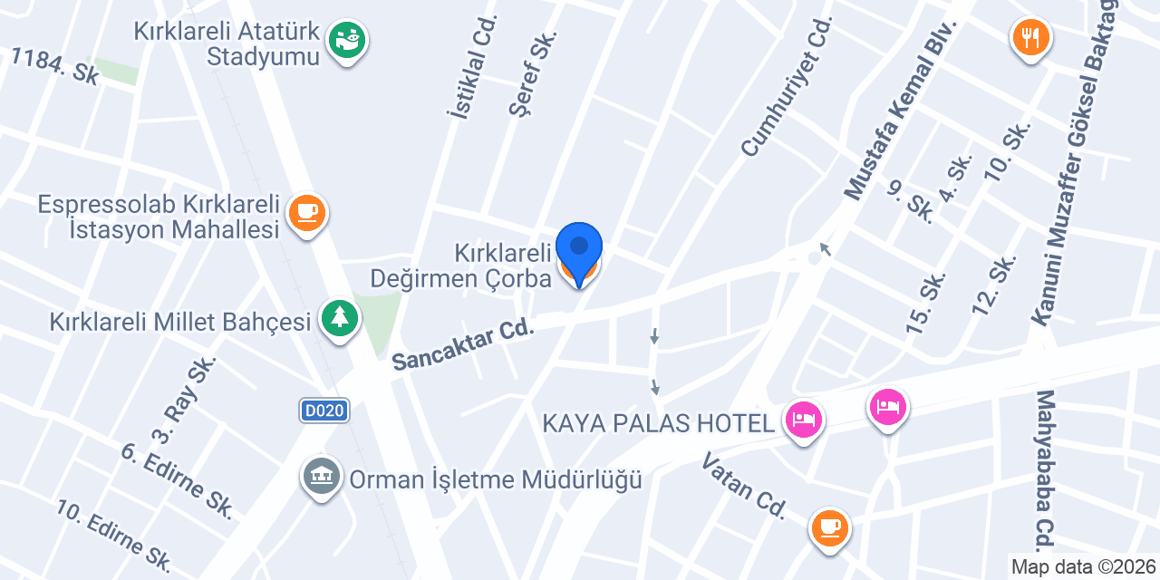 Kırklareli Değirmen Çorba konumu